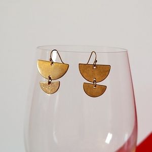 NWOT JBloom Earrings Brass approx 1.25"